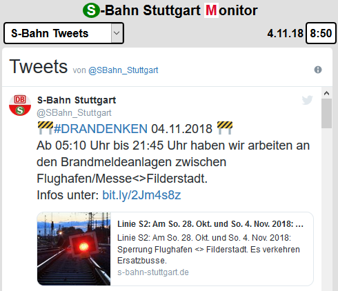 Offizielle Tweets der S-Bahn Stuttgart